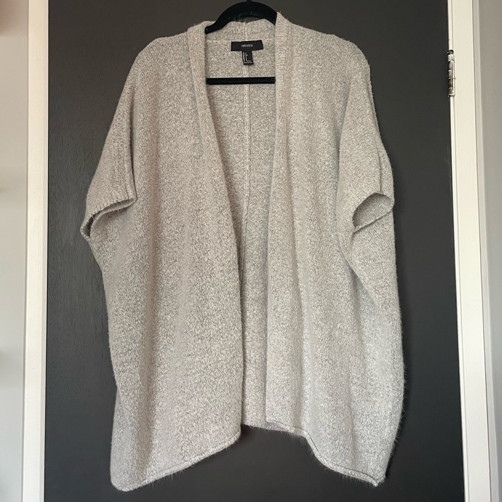 Forever21 Gray Oversized Shrug/Poncho - Size Small